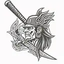 atlanta braves tomahawk tattoo design idea