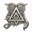 religious symbol and grit mentality intertwine tattoo design idea
