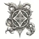 religious symbol and grit mentality intertwine tattoo design idea