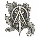 religious symbol and grit mentality intertwine tattoo design idea