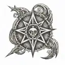 religious symbol and grit mentality intertwine tattoo design idea