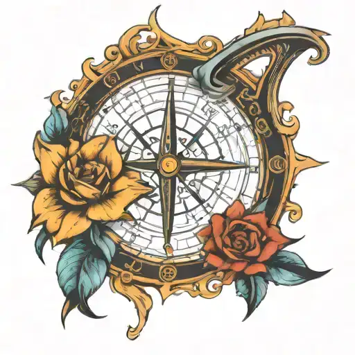 sundial tattoo design idea