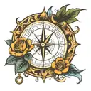 sundial tattoo design idea