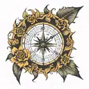 sundial tattoo design idea