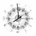 A clock tattoo with Roman digits and a vintage airplane tattoo design idea