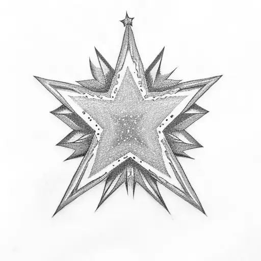star with sparkles tattoo design idea
