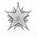 star with sparkles tattoo design idea