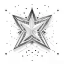 star with sparkles tattoo design idea