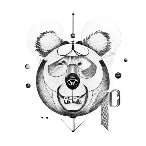 circus bear on a ball tattoo design idea