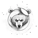 circus bear tattoo design idea