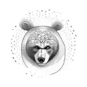 circus bear tattoo design idea