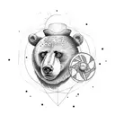 circus bear tattoo design idea