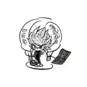 A finance-themed tattoo featuring a dragon ball z character managing money in a dotwork style tattoo design idea