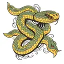 Snake on the collarbone tattoo design idea
