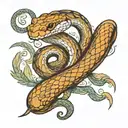 Snake on the collarbone tattoo design idea