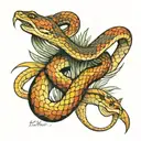Snake on the collarbone tattoo design idea