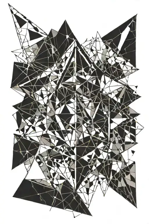 A small geometric shape, like a triangle or square, with one corner or edge that appears to be fracturing or dissolving  tattoo design idea