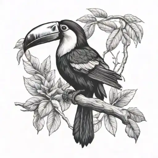 toucan ayahuasca tree tattoo design idea