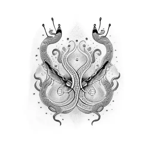 A dotwork tattoo of a sensual quote from a SMUT book surrounded by snake and moth motifs, symbolizing passion and freedom of expression tattoo design idea