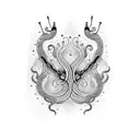 A dotwork tattoo of a sensual quote from a SMUT book surrounded by snake and moth motifs, symbolizing passion and freedom of expression tattoo design idea