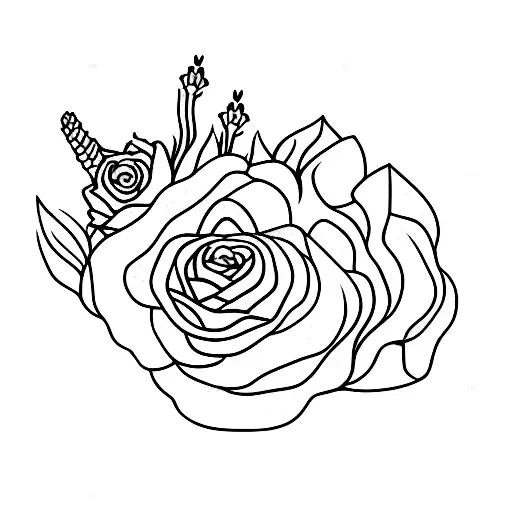dagger with foxglove flowers around it tattoo design idea