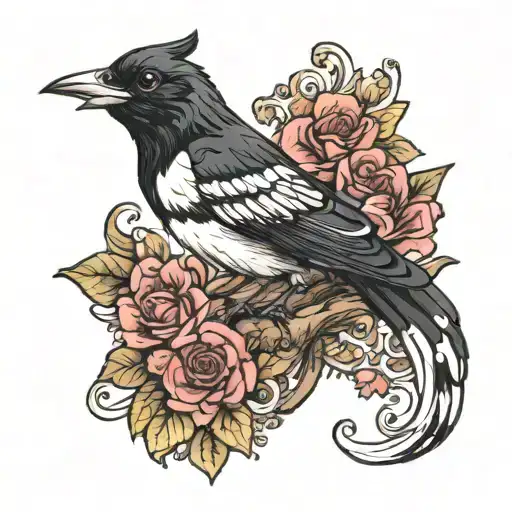 miss magpie tattoo design idea
