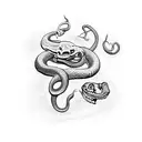 snake and snake skeleton tattoo design idea