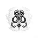 snake and snake skeleton tattoo design idea