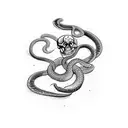 snake and snake skeleton tattoo design idea