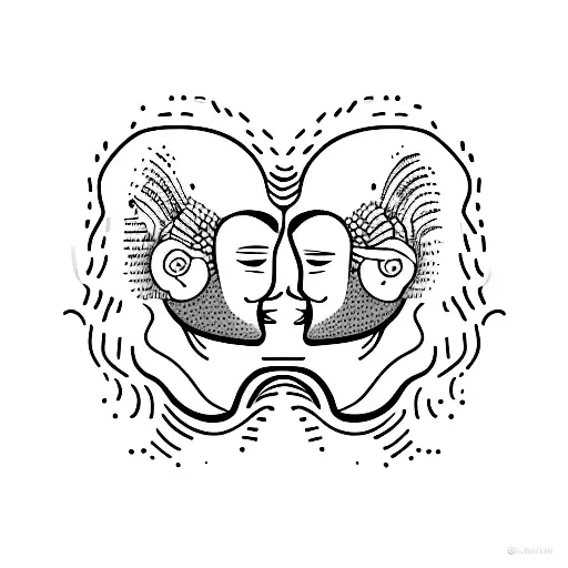 the two faces of lovers made with tattoo design idea