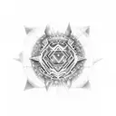 quantum computer with in detailed components tattoo design idea