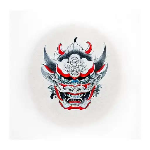 Hannya mask tattoo design idea