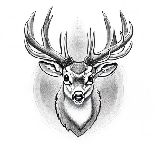 Milwaukee Bucks Deer tattoo with crown and fangs tattoo design idea