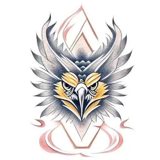 Golden eagle tattoo design idea