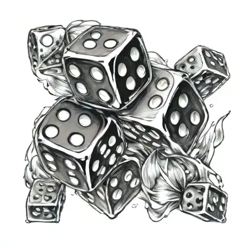 2 dices  tattoo design idea