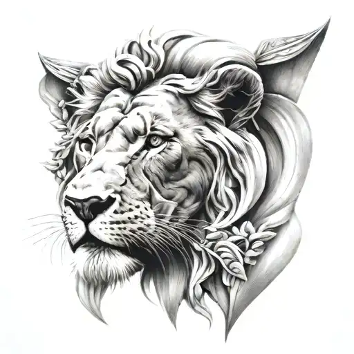 versace lion  tattoo design idea