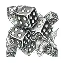 2 dices  tattoo design idea