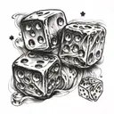 2 dices  tattoo design idea