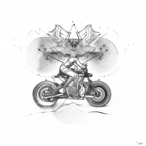 motorcycle shifting gear pattern tattoo design idea
