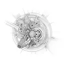 motorcycle shifting gear pattern tattoo design idea