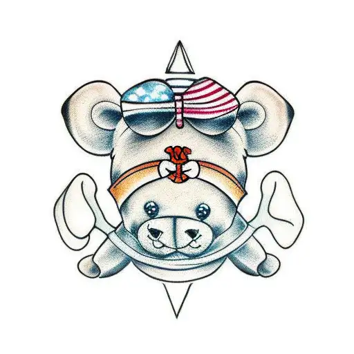 teddy bear tattoo design idea