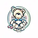 teddy bear tattoo design idea
