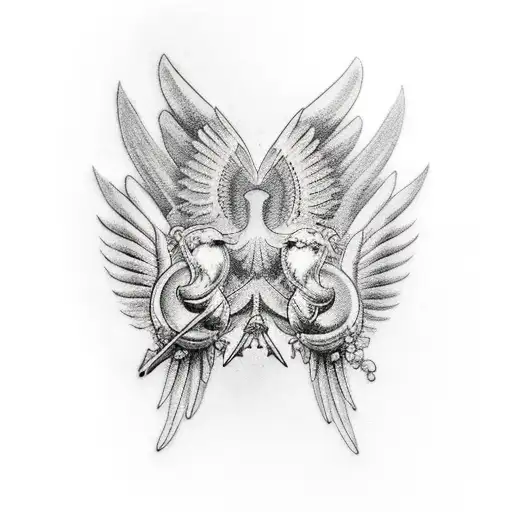 Icarus and athena tattoo design idea