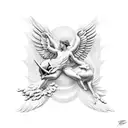 Icarus and athena tattoo design idea