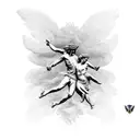 Icarus and athena tattoo design idea