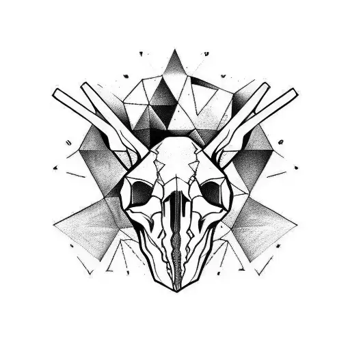 animal skull tattoo design idea