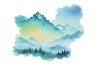 Nepal Mountain ranges tattoo design idea