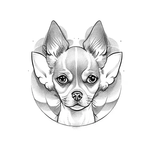 max with chihuahua ears tattoo design idea