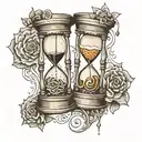 hourglass clocks depicting 11:03 tattoo design idea