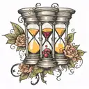 hourglass clocks depicting 11:03 tattoo design idea